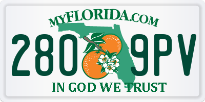 FL license plate 2809PV
