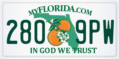 FL license plate 2809PW