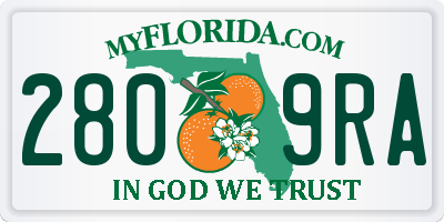 FL license plate 2809RA
