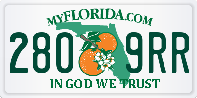 FL license plate 2809RR