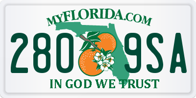 FL license plate 2809SA
