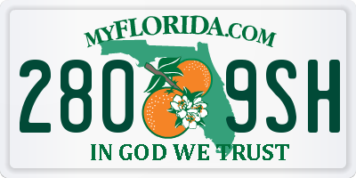 FL license plate 2809SH