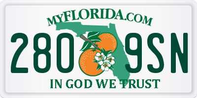 FL license plate 2809SN