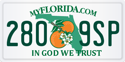 FL license plate 2809SP