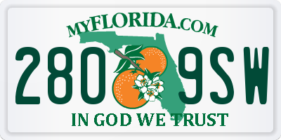 FL license plate 2809SW