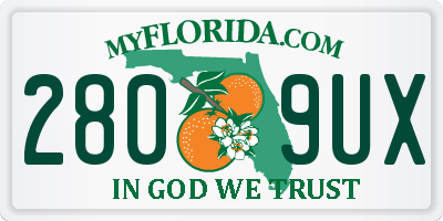 FL license plate 2809UX