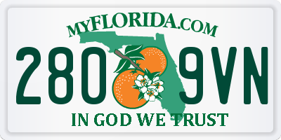 FL license plate 2809VN