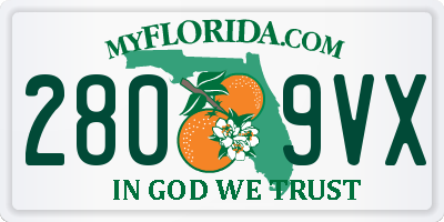 FL license plate 2809VX