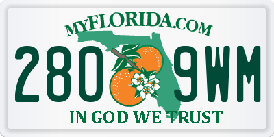 FL license plate 2809WM