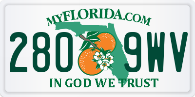 FL license plate 2809WV
