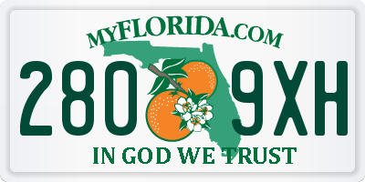FL license plate 2809XH