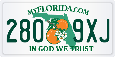 FL license plate 2809XJ