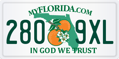 FL license plate 2809XL