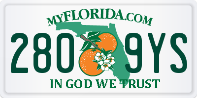 FL license plate 2809YS