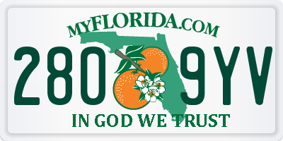 FL license plate 2809YV