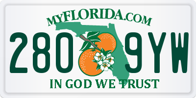 FL license plate 2809YW