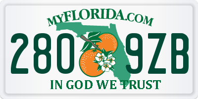 FL license plate 2809ZB