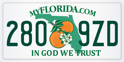 FL license plate 2809ZD
