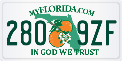 FL license plate 2809ZF