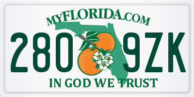 FL license plate 2809ZK