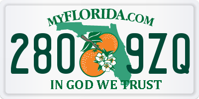FL license plate 2809ZQ