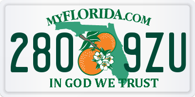 FL license plate 2809ZU