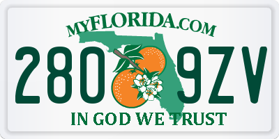 FL license plate 2809ZV
