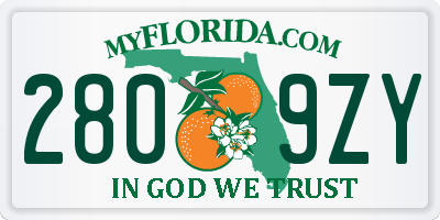 FL license plate 2809ZY