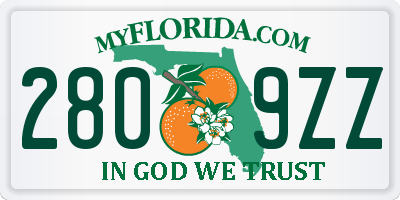 FL license plate 2809ZZ