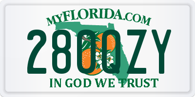 FL license plate 280QZY