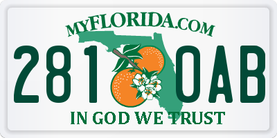 FL license plate 2810AB