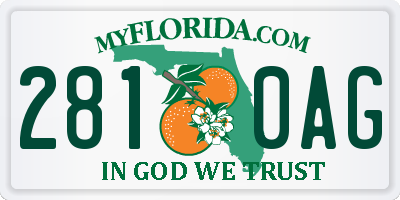 FL license plate 2810AG
