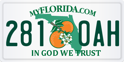 FL license plate 2810AH