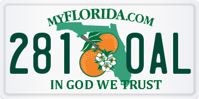 FL license plate 2810AL