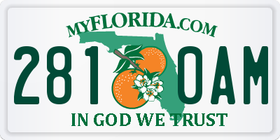 FL license plate 2810AM