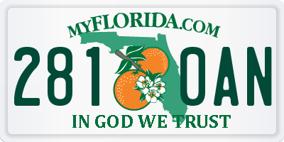 FL license plate 2810AN