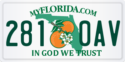 FL license plate 2810AV