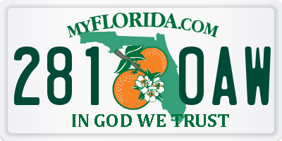 FL license plate 2810AW