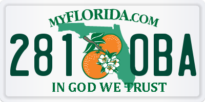 FL license plate 2810BA