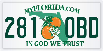 FL license plate 2810BD
