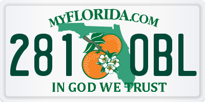 FL license plate 2810BL