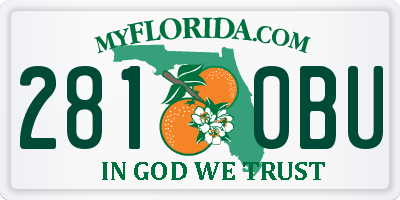 FL license plate 2810BU