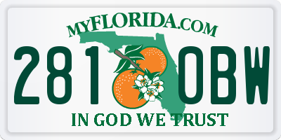 FL license plate 2810BW