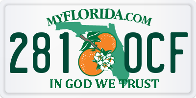 FL license plate 2810CF