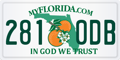 FL license plate 2810DB