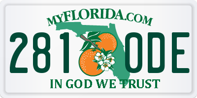 FL license plate 2810DE