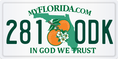 FL license plate 2810DK