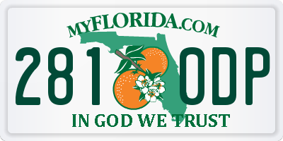 FL license plate 2810DP