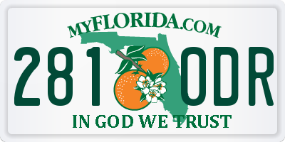 FL license plate 2810DR