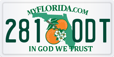 FL license plate 2810DT